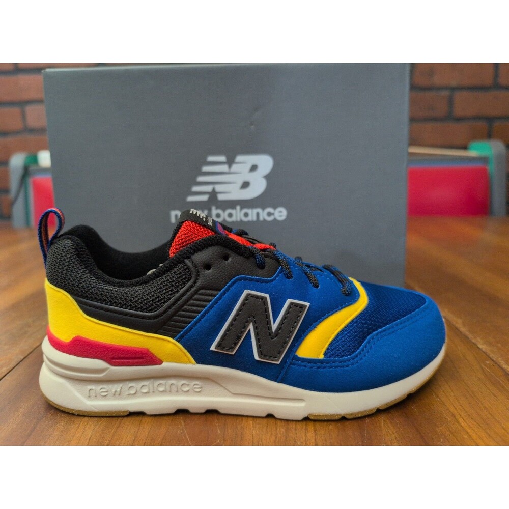 New Balance 997H Kids Sneakers Blue Black Red Yellow Size 2.5 Medium PR997HJR